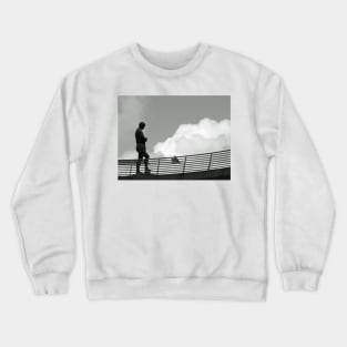 Bobby Moore statue among the clouds Wembley Stadium London Crewneck Sweatshirt